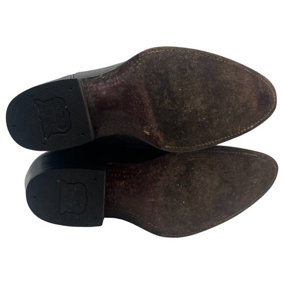 Rudel Embroidered Mid Calf Leather Rodeo Cowboy Western Boots Black Size 9.5D - Picture 7 of 8